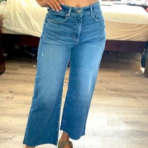 Loft High waist relaxed straight wide leg jeans